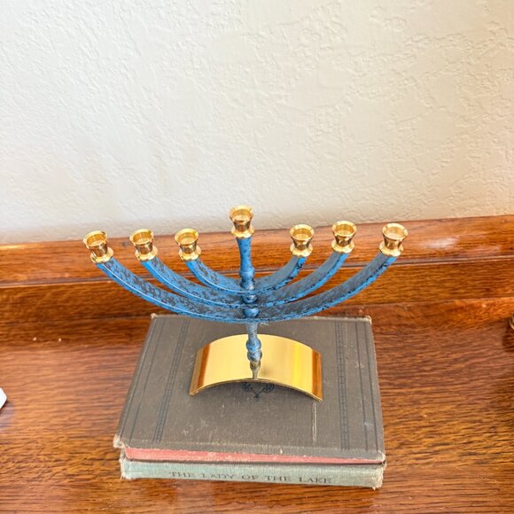 VINTAGE 7 BRANCH MENORAH BY KARSHI - MADE IN JERUSALEM, ISRAEL - Picture 7 of 15